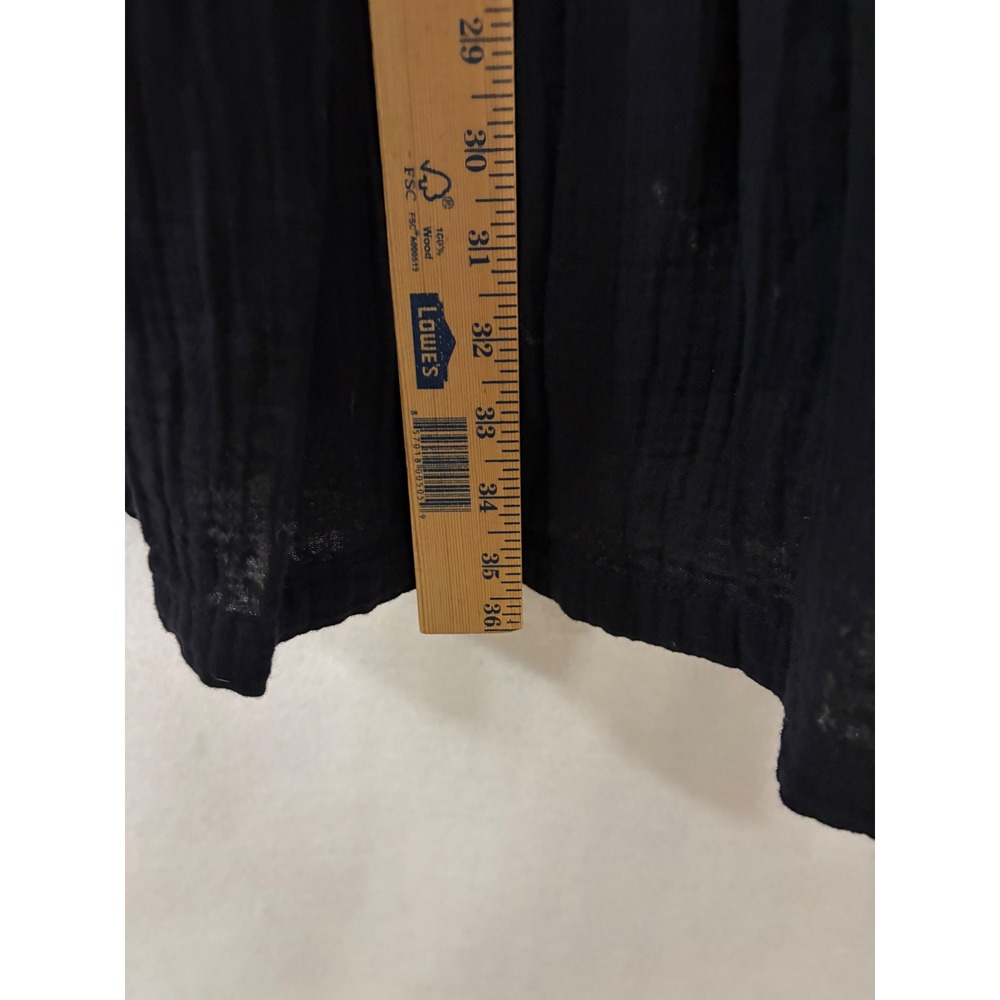 CP Shades Black Rayon Sleeveless Button Tunic Dress Small Made in USA Effortless - Picture 9 of 9